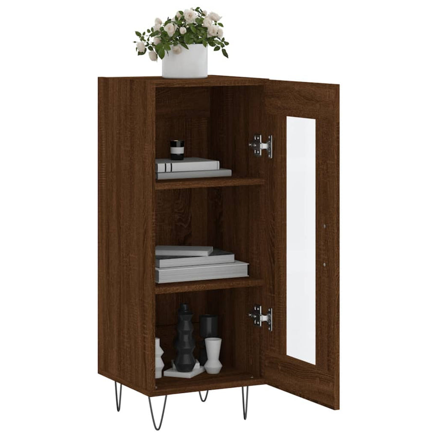 Dressoir 34,5X34X90 Cm Bewerkt Hout Bruin Eikenkleur