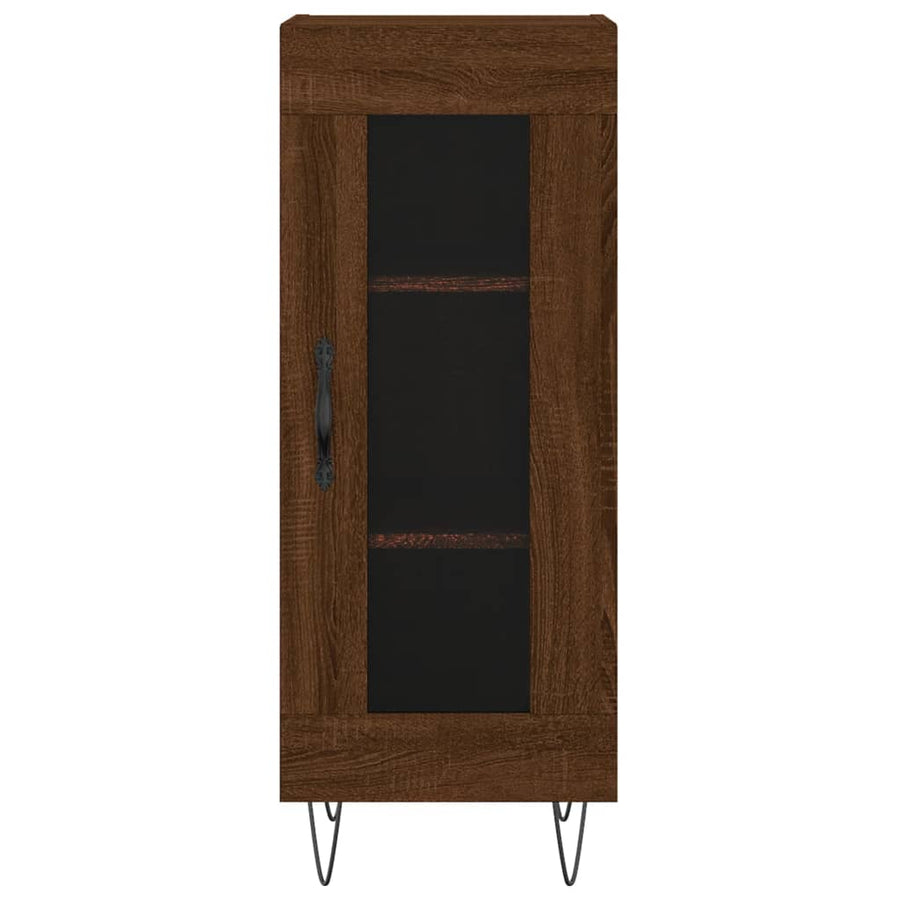 Dressoir 34,5X34X90 Cm Bewerkt Hout Bruin Eikenkleur
