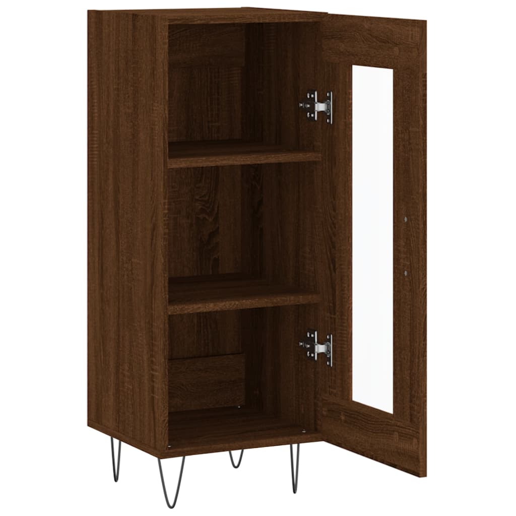 Dressoir 34,5X34X90 Cm Bewerkt Hout Bruin Eikenkleur