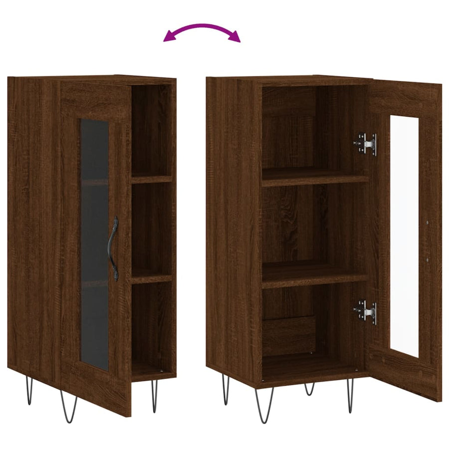 Dressoir 34,5X34X90 Cm Bewerkt Hout Bruin Eikenkleur