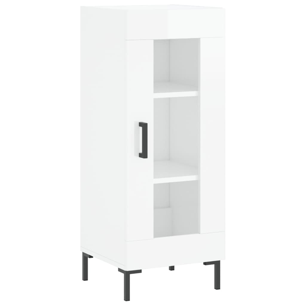 Dressoir 34,5X34X90 Cm Bewerkt Hout Hoogglans Wit
