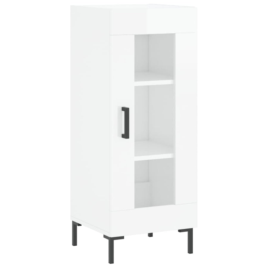 Dressoir 34,5X34X90 Cm Bewerkt Hout Hoogglans Wit