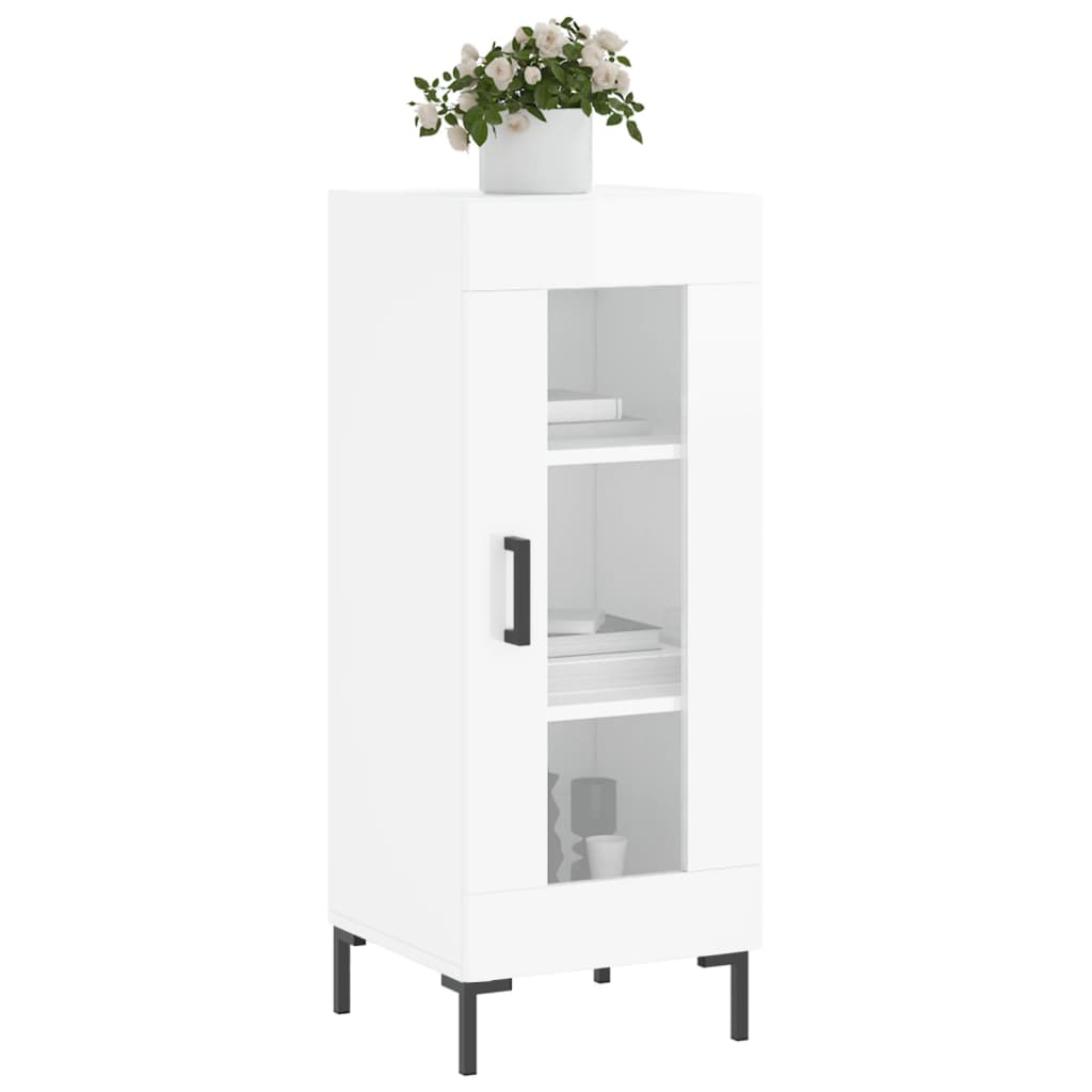 Dressoir 34,5X34X90 Cm Bewerkt Hout Hoogglans Wit
