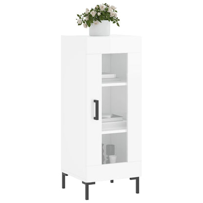 Dressoir 34,5X34X90 Cm Bewerkt Hout Hoogglans Wit