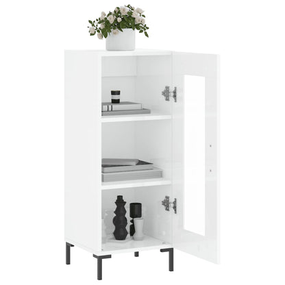 Dressoir 34,5X34X90 Cm Bewerkt Hout Hoogglans Wit
