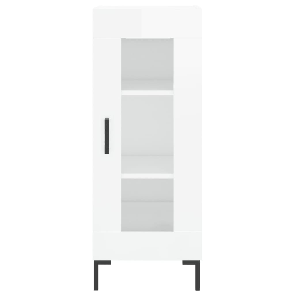 Dressoir 34,5X34X90 Cm Bewerkt Hout Hoogglans Wit