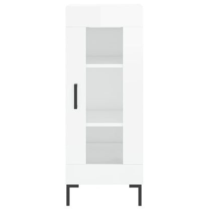 Dressoir 34,5X34X90 Cm Bewerkt Hout Hoogglans Wit