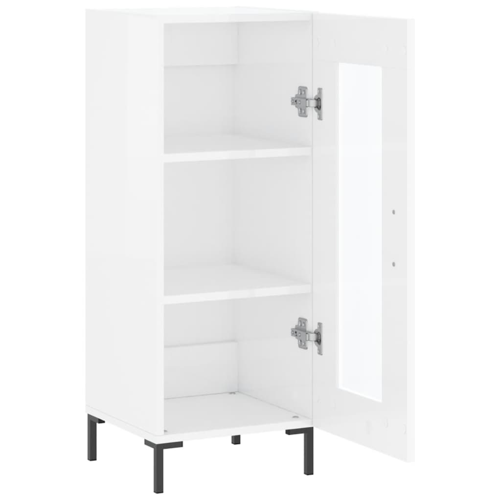 Dressoir 34,5X34X90 Cm Bewerkt Hout Hoogglans Wit