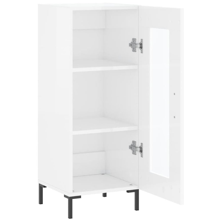 Dressoir 34,5X34X90 Cm Bewerkt Hout Hoogglans Wit