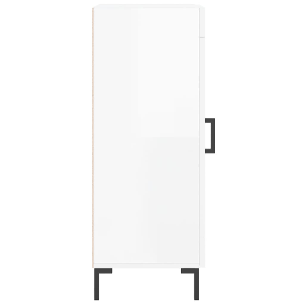 Dressoir 34,5X34X90 Cm Bewerkt Hout Hoogglans Wit