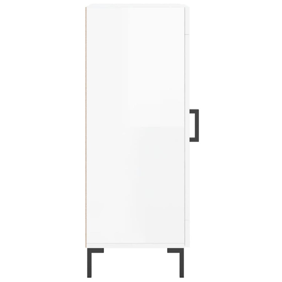 Dressoir 34,5X34X90 Cm Bewerkt Hout Hoogglans Wit