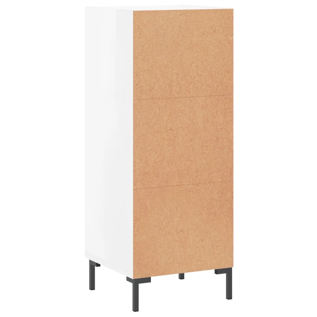 Dressoir 34,5X34X90 Cm Bewerkt Hout Hoogglans Wit