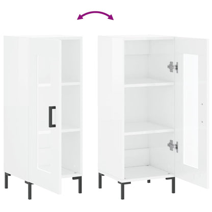 Dressoir 34,5X34X90 Cm Bewerkt Hout Hoogglans Wit