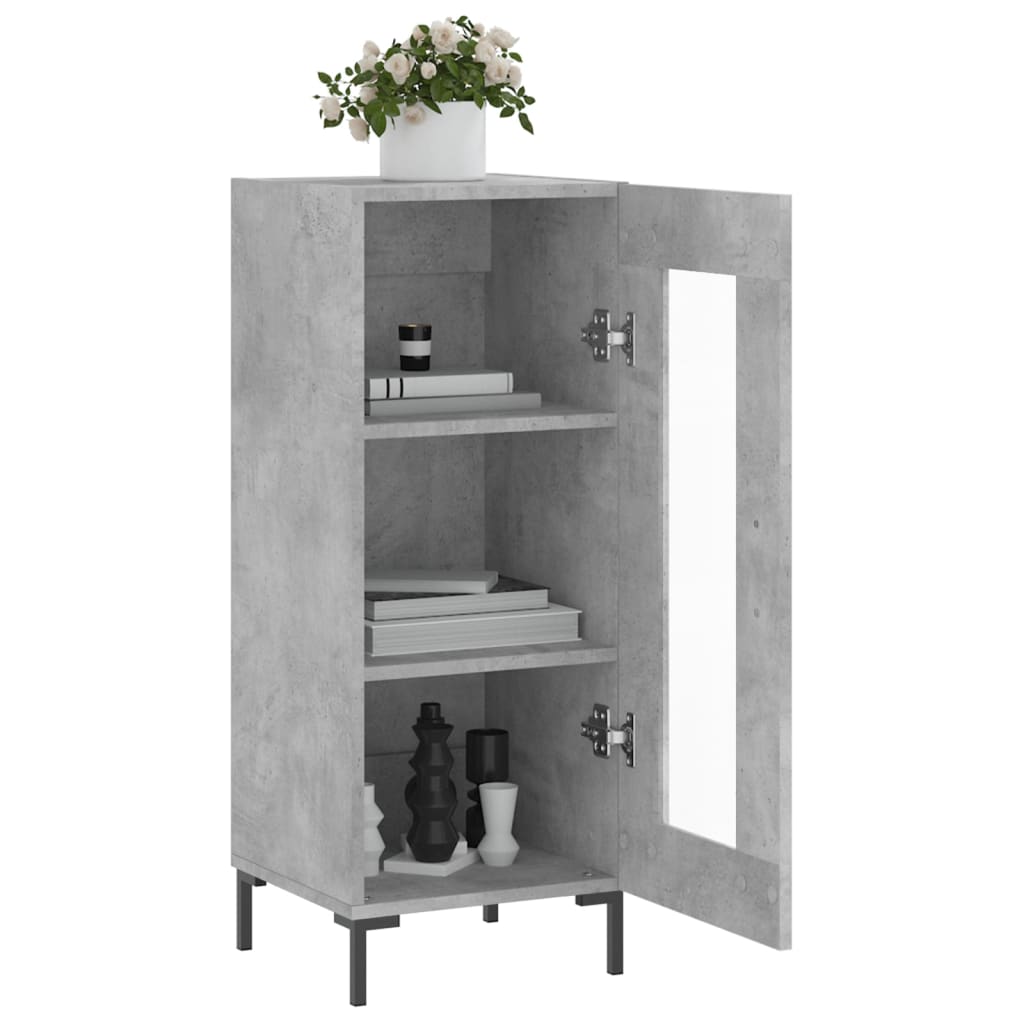 Dressoir 34,5X34X90 Cm Bewerkt Hout Betongrijs