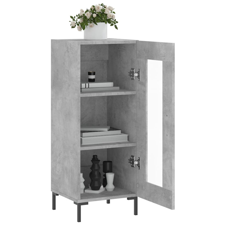 Dressoir 34,5X34X90 Cm Bewerkt Hout Betongrijs