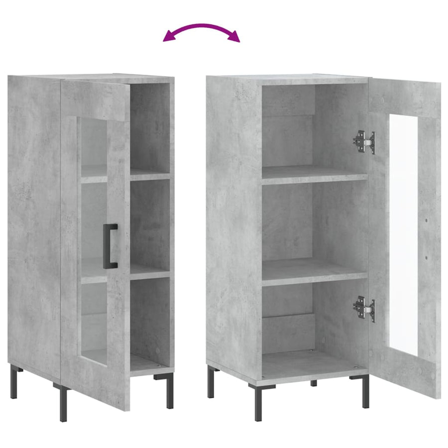 Dressoir 34,5X34X90 Cm Bewerkt Hout Betongrijs