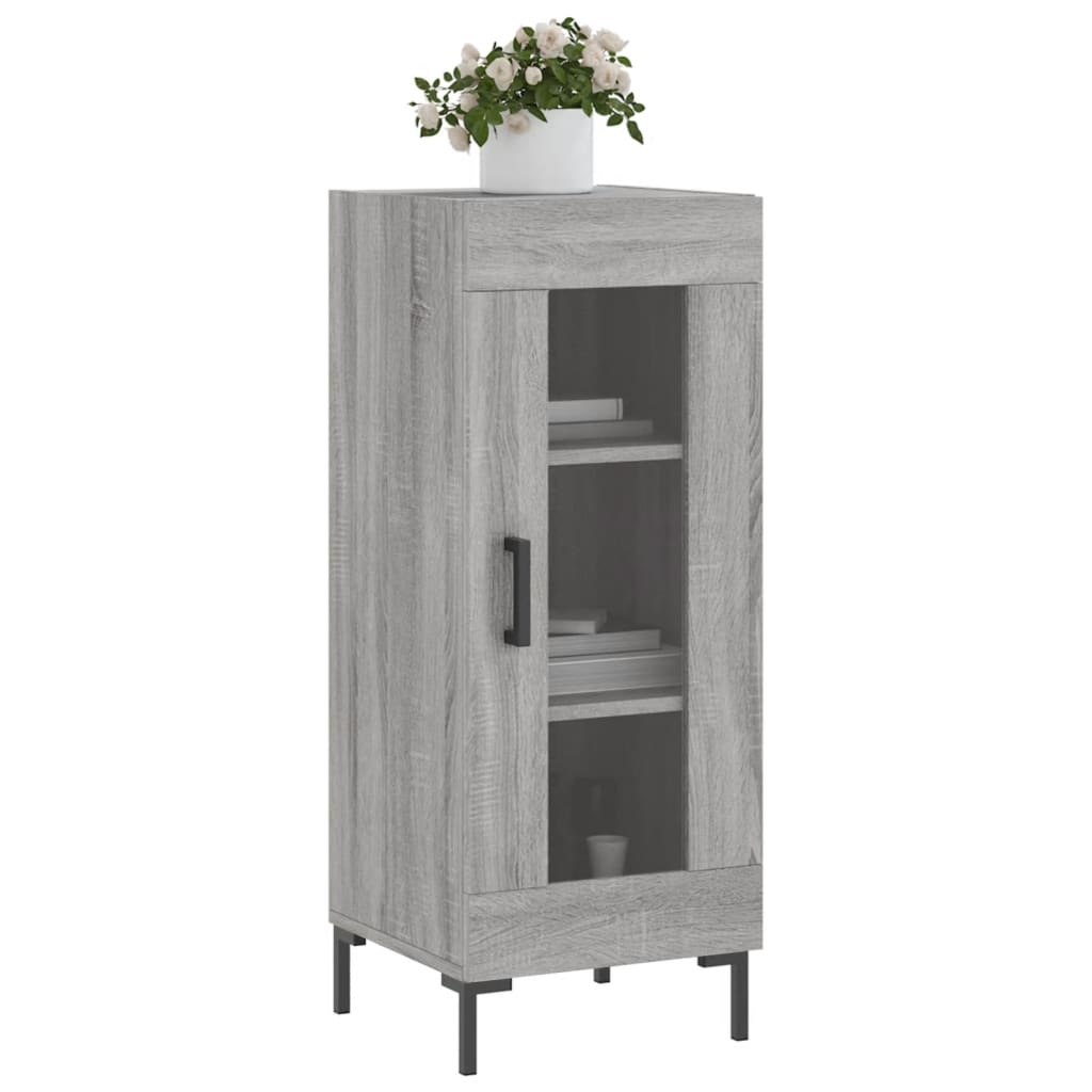 Dressoir 34,5X34X90 Cm Bewerkt Hout Grijs Sonoma Eikenkleurig