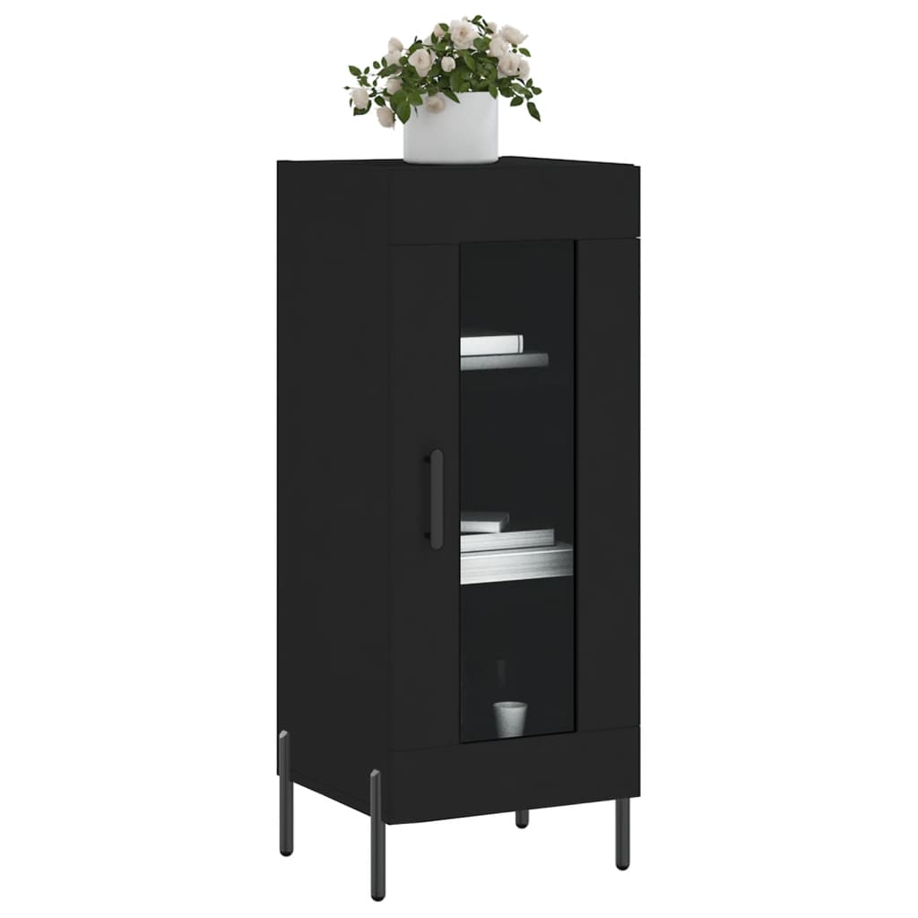 Dressoir 34,5X34X90 Cm Bewerkt Hout Zwart