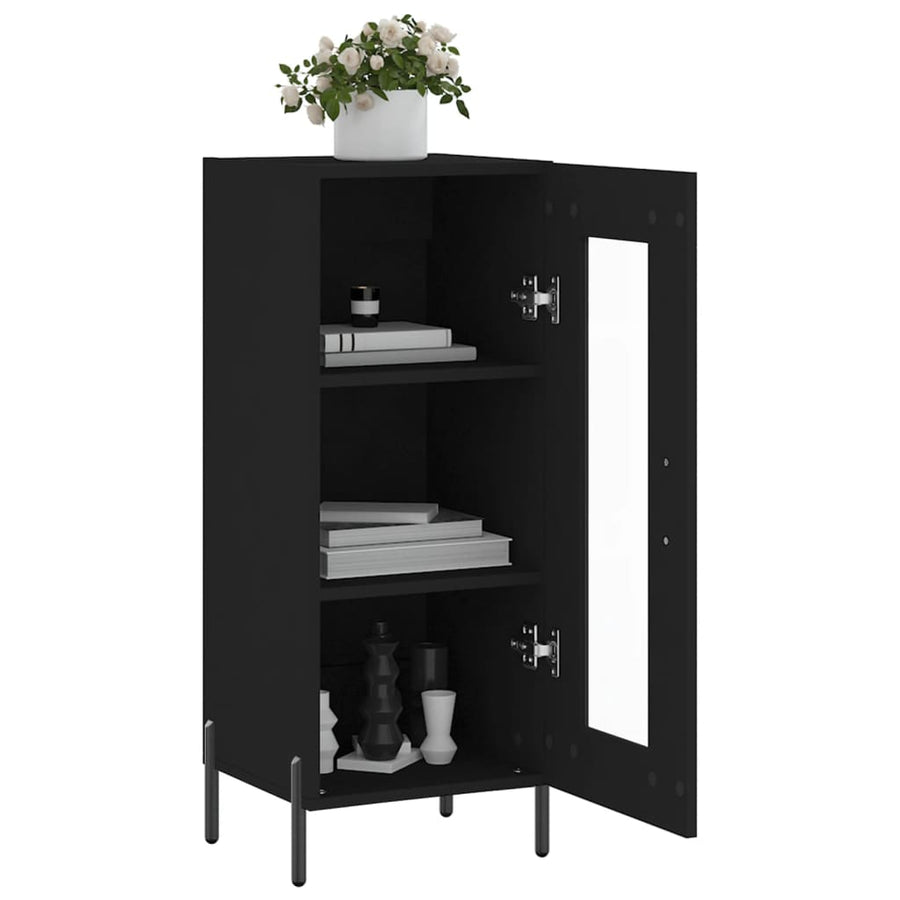 Dressoir 34,5X34X90 Cm Bewerkt Hout Zwart