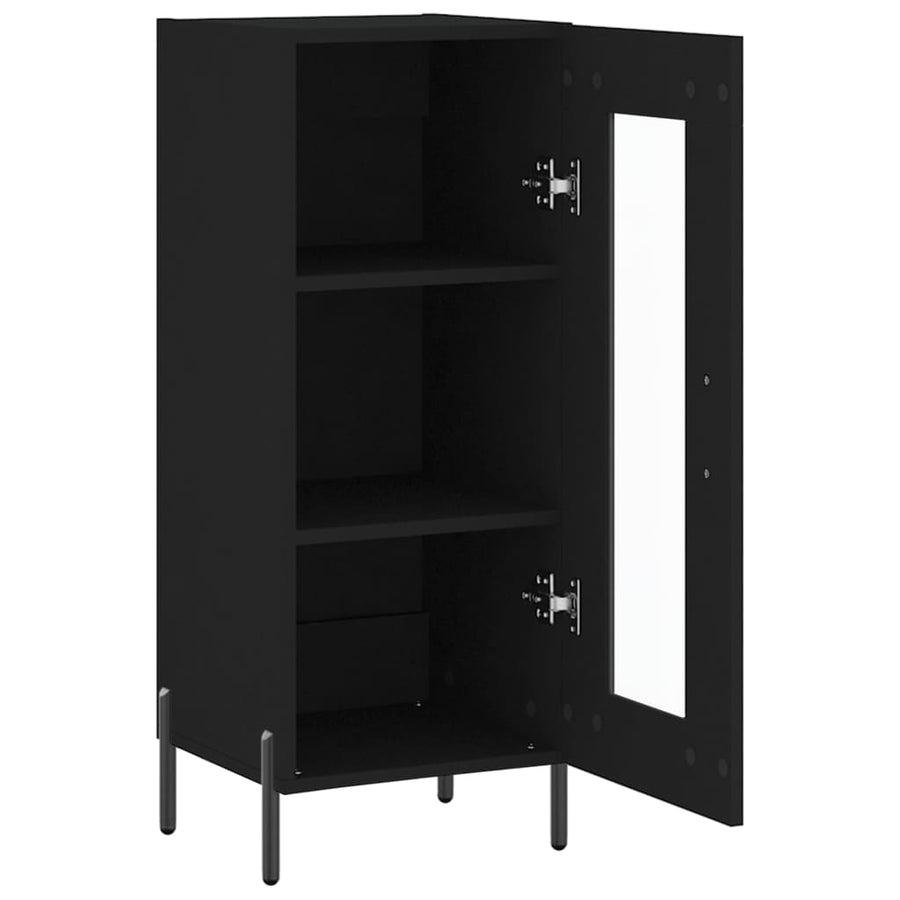 Dressoir 34,5X34X90 Cm Bewerkt Hout Zwart