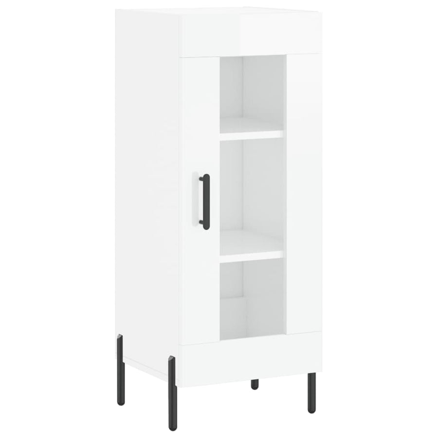 Dressoir 34,5X34X90 Cm Bewerkt Hout Hoogglans Wit