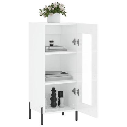 Dressoir 34,5X34X90 Cm Bewerkt Hout Hoogglans Wit