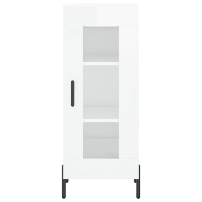 Dressoir 34,5X34X90 Cm Bewerkt Hout Hoogglans Wit
