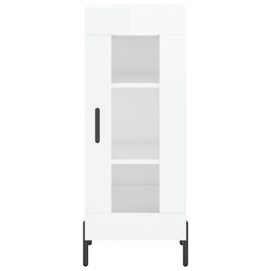 Dressoir 34,5X34X90 Cm Bewerkt Hout Hoogglans Wit