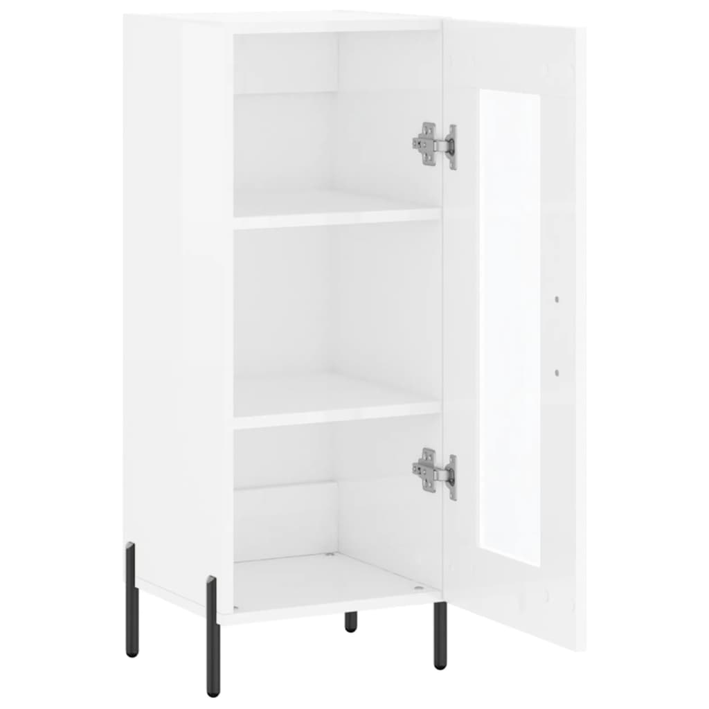 Dressoir 34,5X34X90 Cm Bewerkt Hout Hoogglans Wit