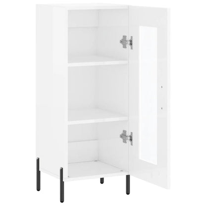 Dressoir 34,5X34X90 Cm Bewerkt Hout Hoogglans Wit