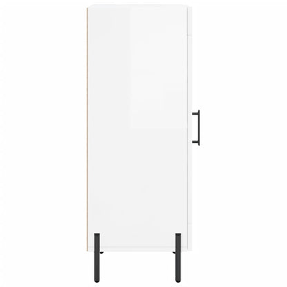 Dressoir 34,5X34X90 Cm Bewerkt Hout Hoogglans Wit