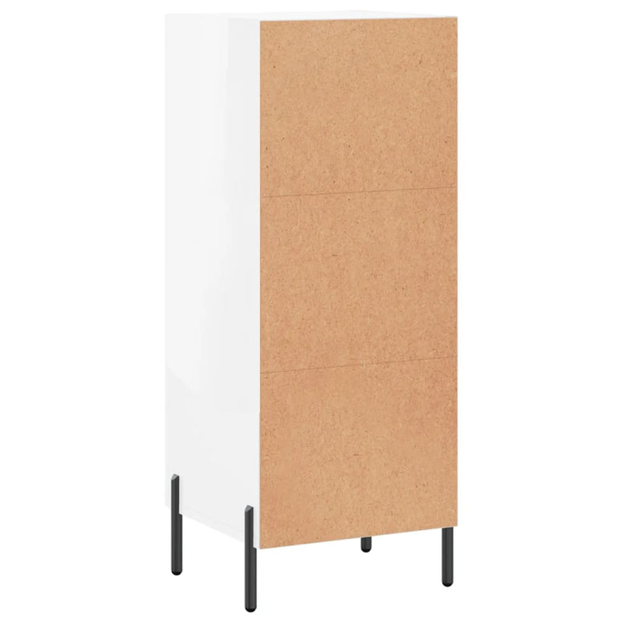 Dressoir 34,5X34X90 Cm Bewerkt Hout Hoogglans Wit