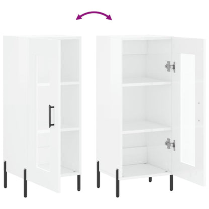 Dressoir 34,5X34X90 Cm Bewerkt Hout Hoogglans Wit