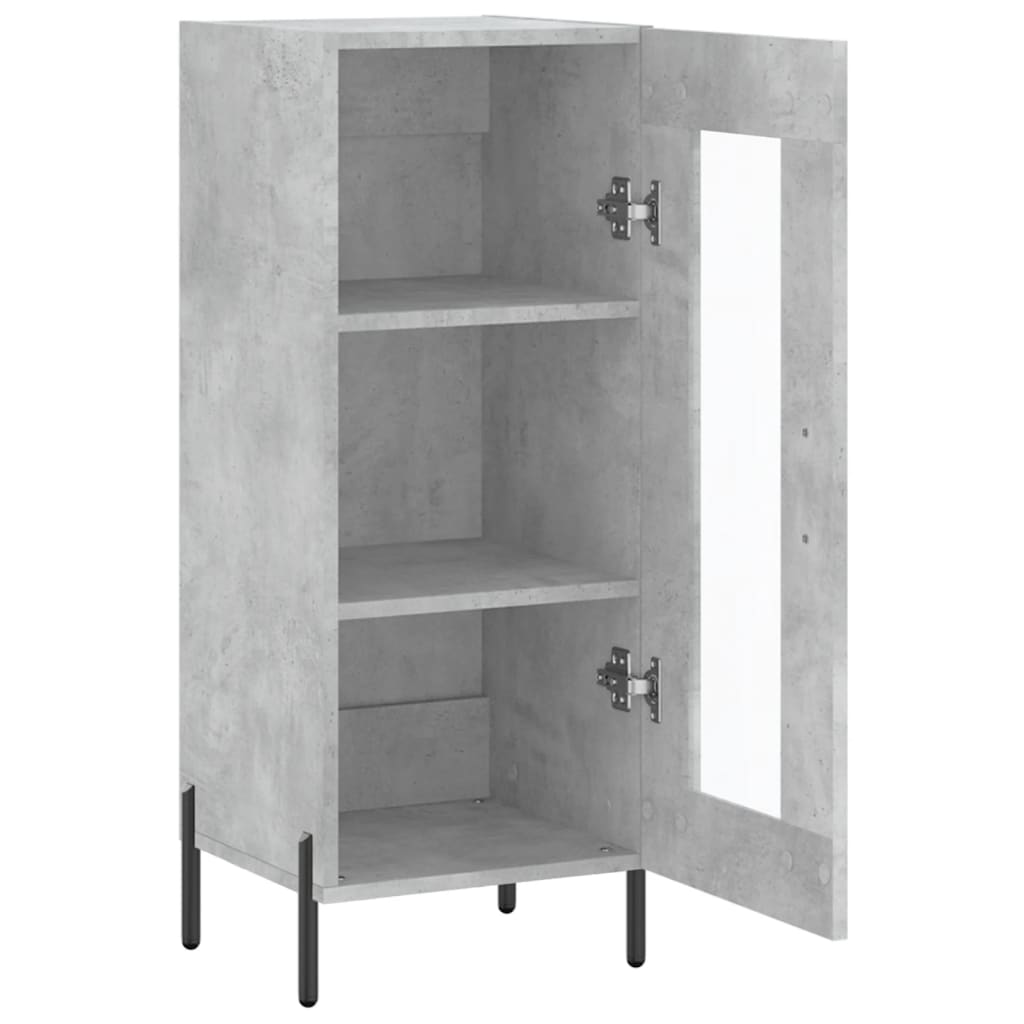 Dressoir 34,5X34X90 Cm Bewerkt Hout Betongrijs