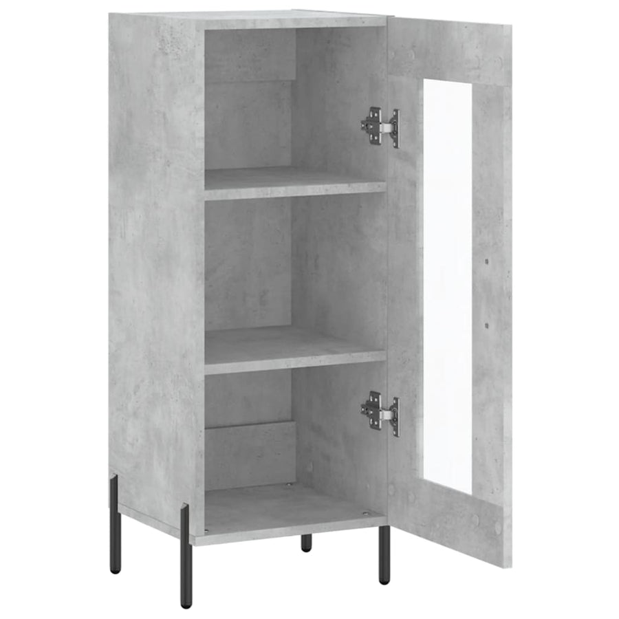 Dressoir 34,5X34X90 Cm Bewerkt Hout Betongrijs