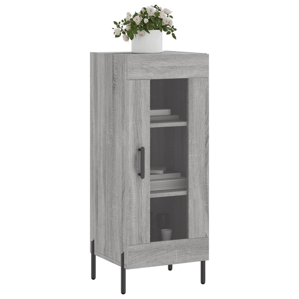 Dressoir 34,5X34X90 Cm Bewerkt Hout Grijs Sonoma Eikenkleurig