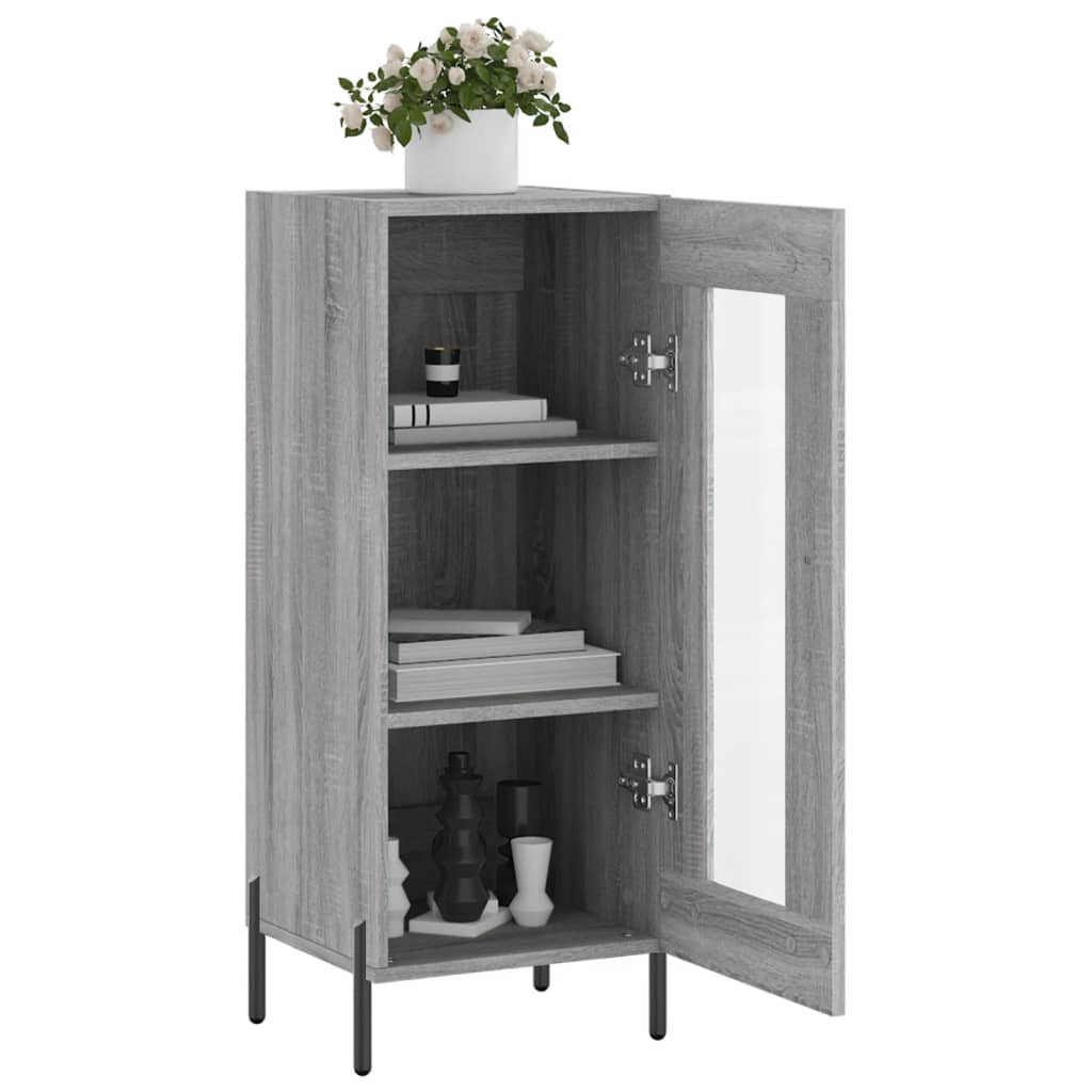 Dressoir 34,5X34X90 Cm Bewerkt Hout Grijs Sonoma Eikenkleurig