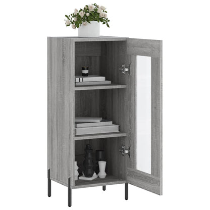 Dressoir 34,5X34X90 Cm Bewerkt Hout Grijs Sonoma Eikenkleurig