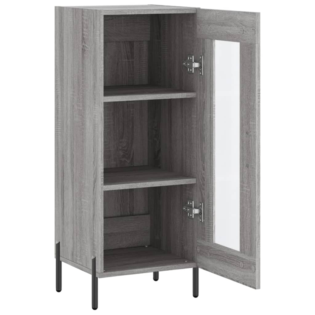 Dressoir 34,5X34X90 Cm Bewerkt Hout Grijs Sonoma Eikenkleurig