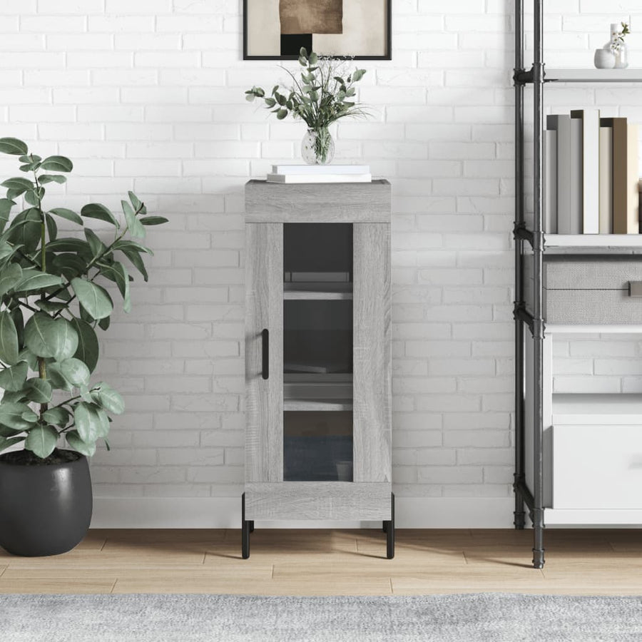 Dressoir 34,5X34X90 Cm Bewerkt Hout Grijs Sonoma Eikenkleurig