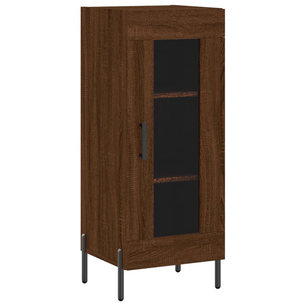 Dressoir 34,5X34X90 Cm Bewerkt Hout Bruin Eikenkleur