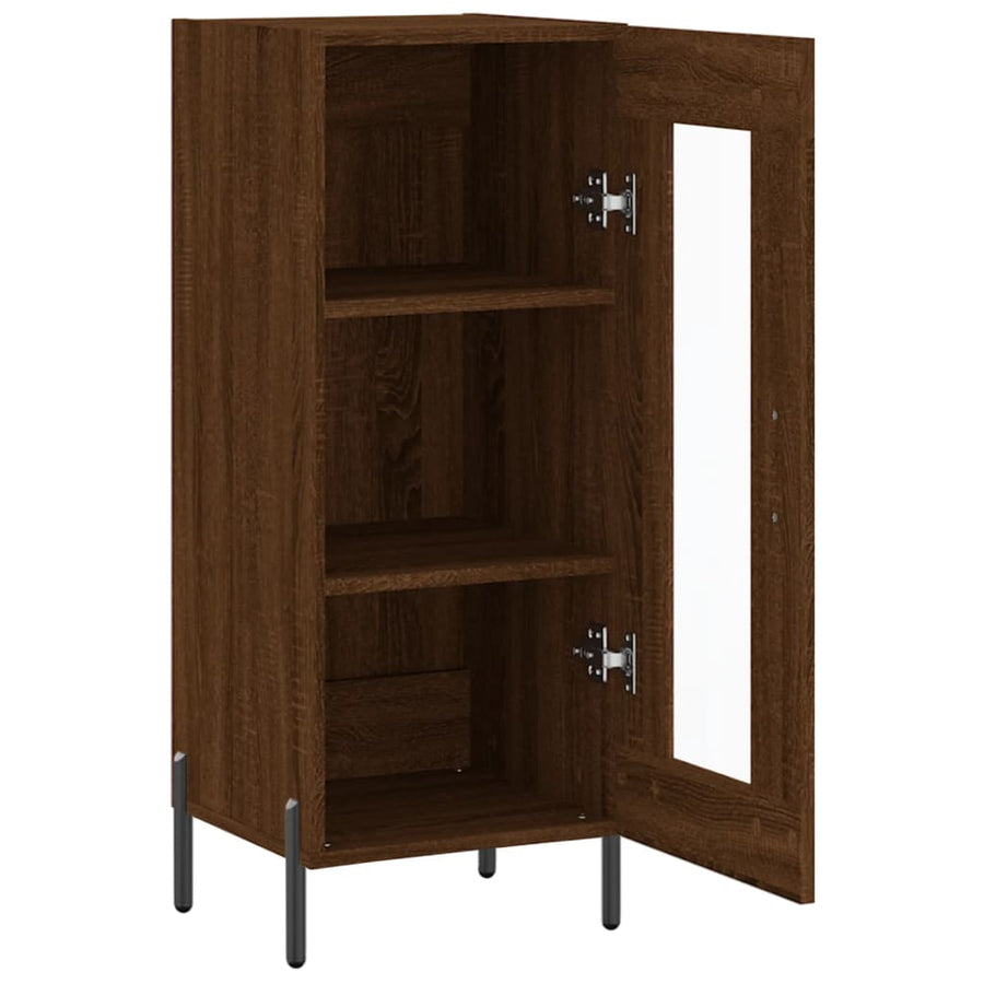 Dressoir 34,5X34X90 Cm Bewerkt Hout Bruin Eikenkleur