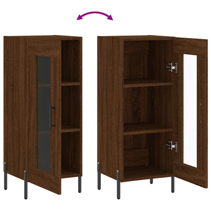 Dressoir 34,5X34X90 Cm Bewerkt Hout Bruin Eikenkleur