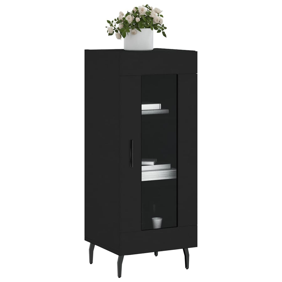 Dressoir 34,5X34X90 Cm Bewerkt Hout Zwart
