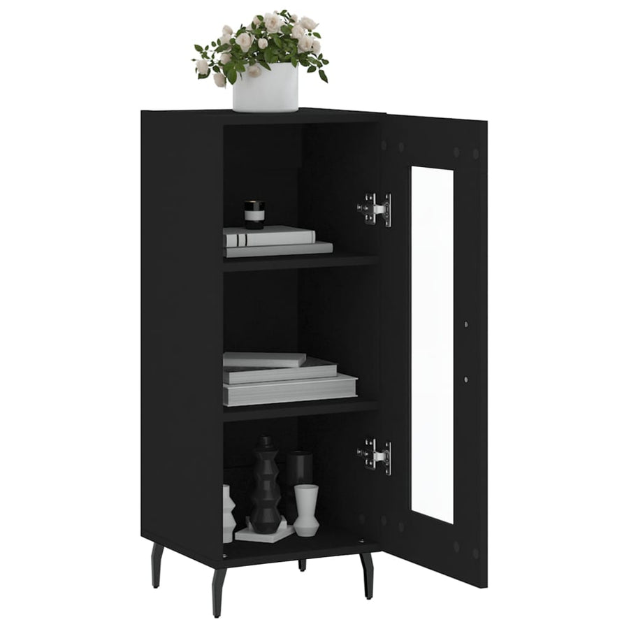 Dressoir 34,5X34X90 Cm Bewerkt Hout Zwart