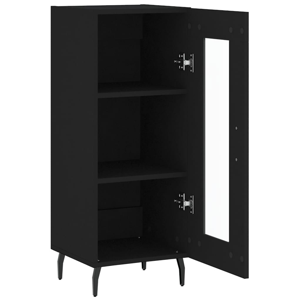 Dressoir 34,5X34X90 Cm Bewerkt Hout Zwart
