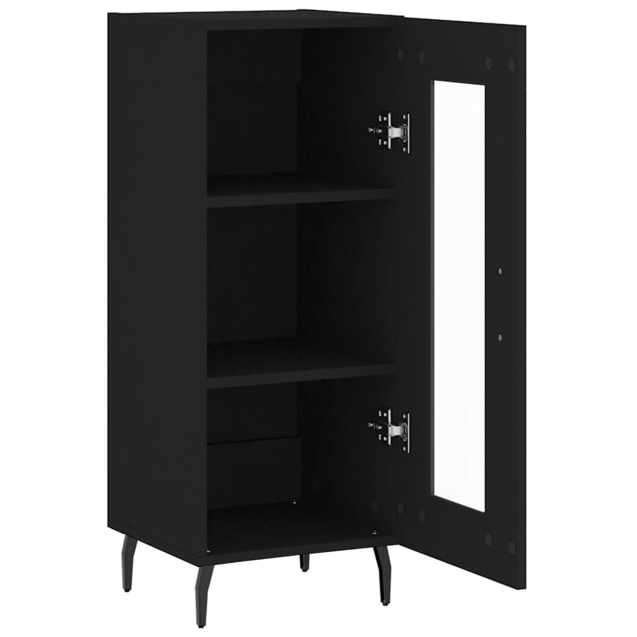 Dressoir 34,5X34X90 Cm Bewerkt Hout Zwart