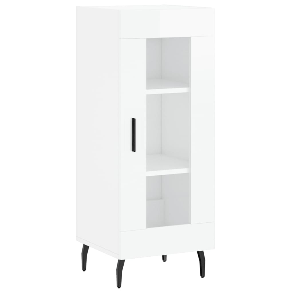 Dressoir 34,5X34X90 Cm Bewerkt Hout Hoogglans Wit