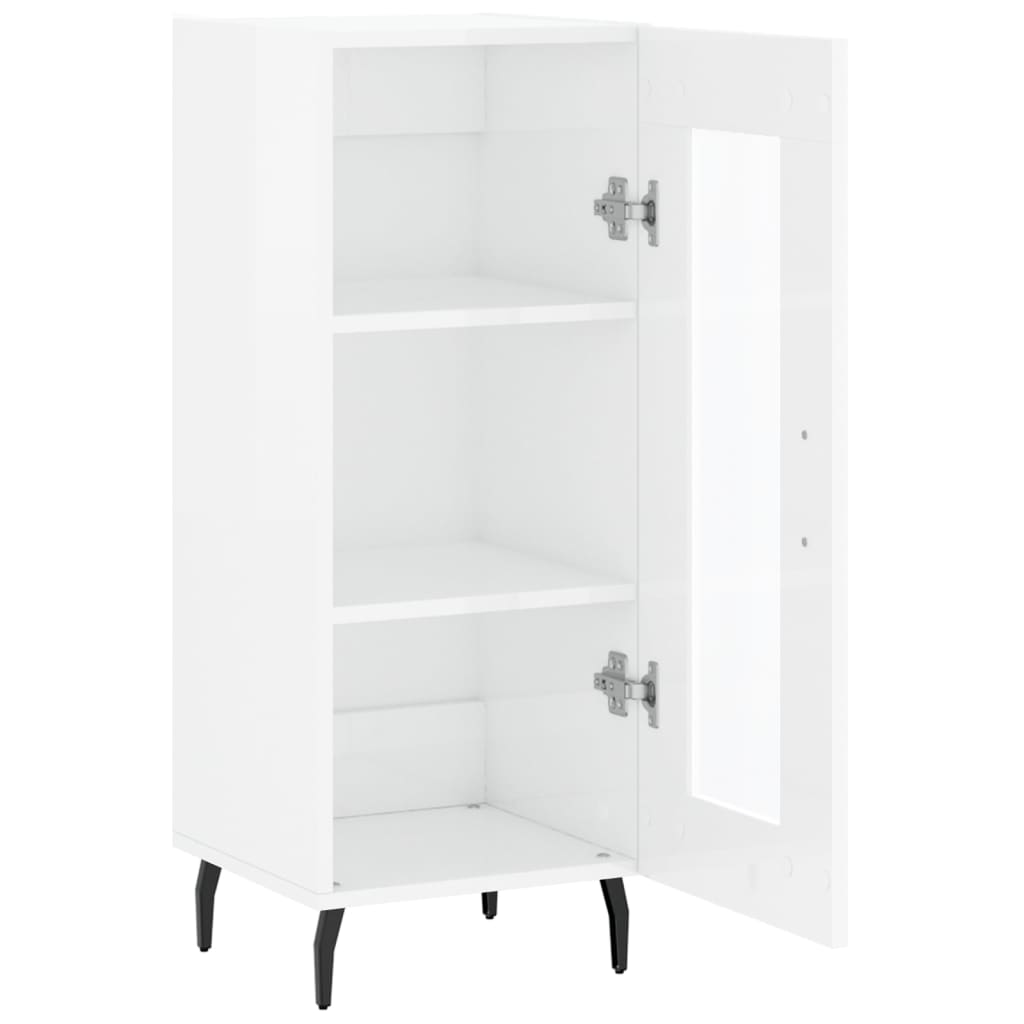 Dressoir 34,5X34X90 Cm Bewerkt Hout Hoogglans Wit