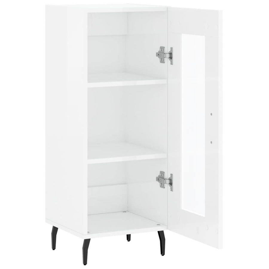Dressoir 34,5X34X90 Cm Bewerkt Hout Hoogglans Wit